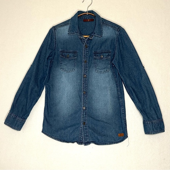 7 For All Mankind Other - 7 for All Mankind Men’s Denim Shirts Casual Button Down Size S